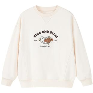 笛莎官方童装女童卫衣冬季新款青少年大童女孩学生运动加绒上衣