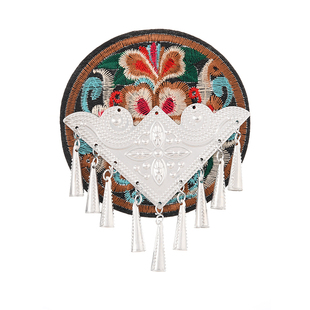 贵州苗族特色民族风手工苗绣磁吸冰箱贴刺绣苗银流苏文创纪念礼品