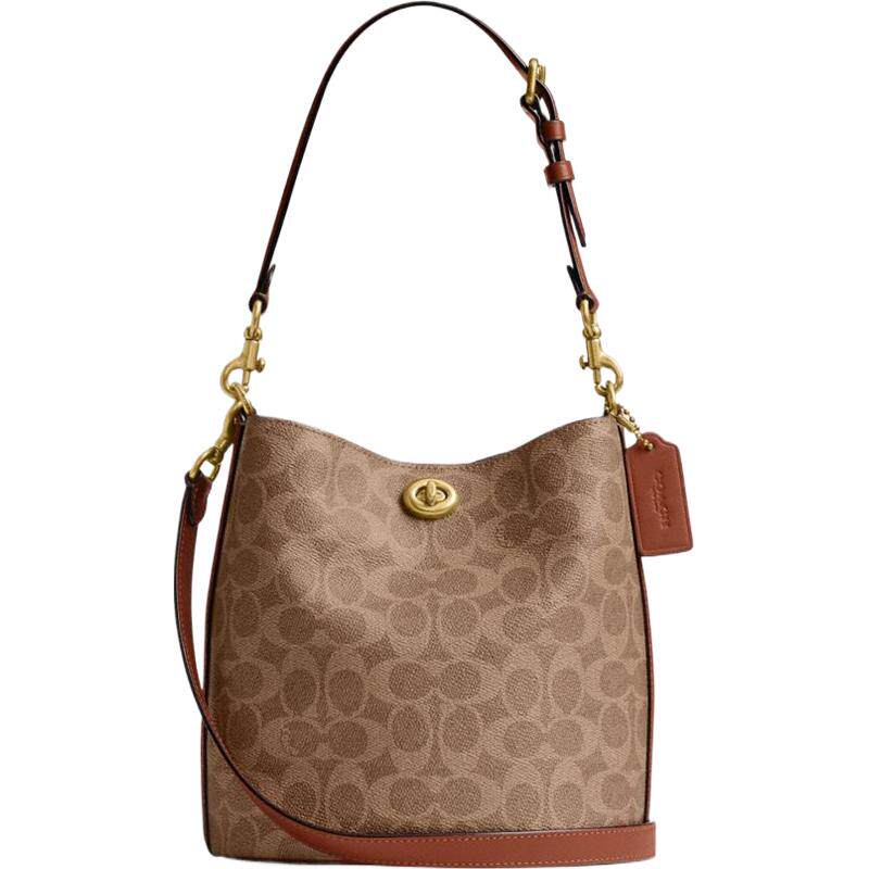COACH/蔻驰女士WILLOW 19号柔软老花水桶包斜挎包