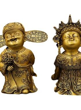 铜金童玉女婚庆客厅摆件一对礼物