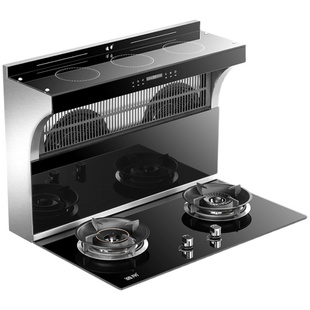 逸帝Q9集成灶侧吸下排无机箱分体式双电机油烟机燃气灶套装嵌入式