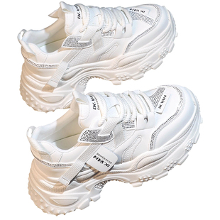 厚底小白鞋2026春季新款超火透气真皮内增高运动休闲老爹鞋女爆款