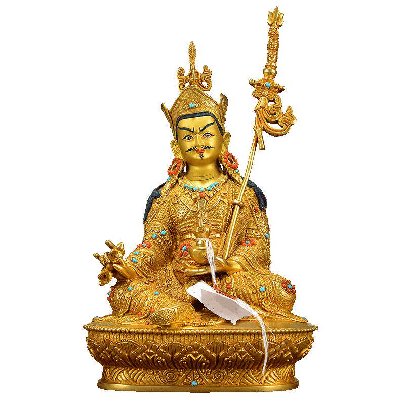 闯隆释迦族手工铜像莲师