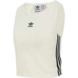 滔搏adidas阿迪达斯三叶草女子针织修身运动休闲无袖T恤KB6418