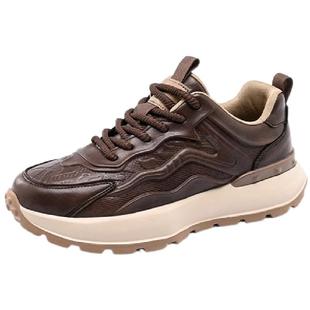 德国骆驼动感男鞋2026新款冬季加绒棉鞋真皮男士运动鞋休闲老爹鞋