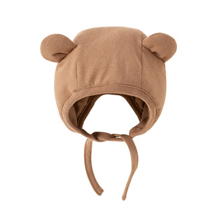 婴儿帽子秋冬款护耳帽0到3个月男宝宝小月龄胎帽新生婴幼儿囟门帽