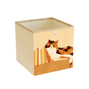 奶油风方格布艺收纳箱卡莱克格子柜抽屉折叠整理盒家用杂物收纳筐