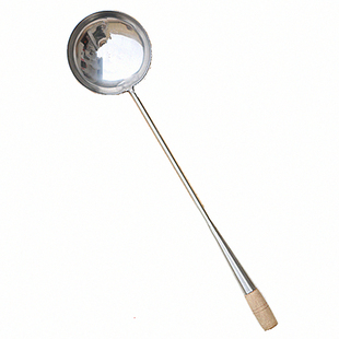 炒勺家用304不锈钢厨师加厚马勺酒店炒菜专用实心无磁加长柄汤勺