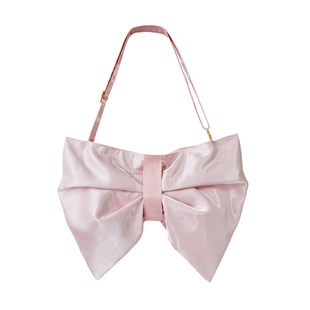 波普先生原创蝴蝶结斜挎包单肩托特包大包包格子纯色布包少女学生