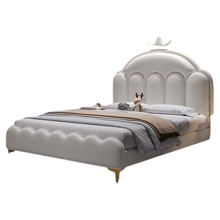 儿童床现代简约1.35米男孩单人床女孩公主床1米2童趣实木软包床