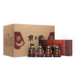 【正品保真】霸王醉分享70度清香型礼盒高度白酒125mL*4瓶*6盒