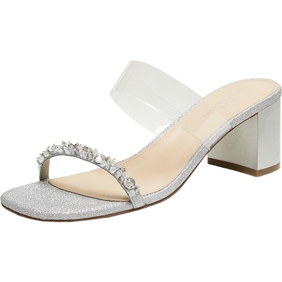 他她法式气质拖鞋女外穿亮片