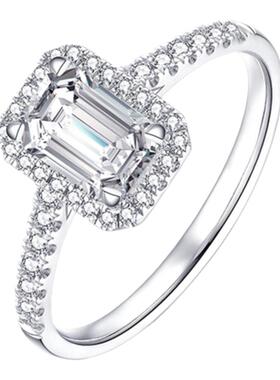 群镶莫桑石1克拉纯银轻奢指环