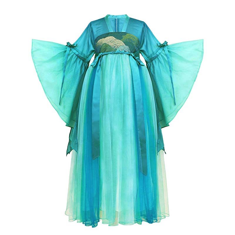 本格出品薄夏季女童天青色汉服
