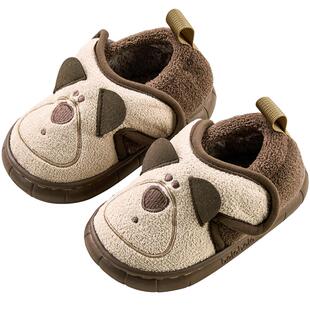 巴拉巴拉童鞋儿童秋冬棉拖鞋男童女童家居包跟保暖鞋毛绒动物造型