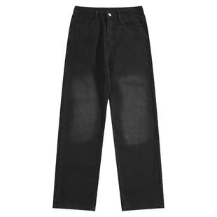 BOYUE帛跃水洗做旧牛仔裤美式街头ins日常直筒高街男长裤潮牌个性
