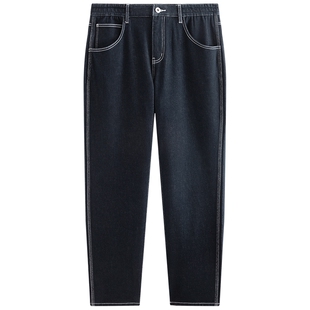 【商场同款】太平鸟男装明线牛仔裤冬新款保暖长裤通勤B1HAF423K