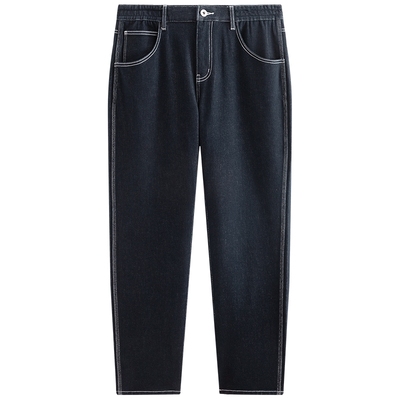 【商场同款】太平鸟男装明线牛仔裤冬新款保暖长裤通勤B1HAF423K