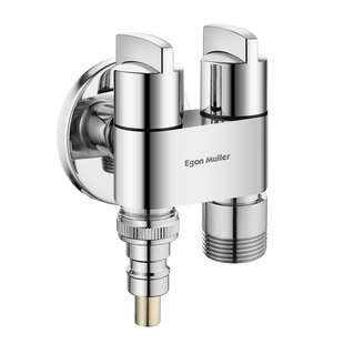 昂牧加长角阀一进二出双把双控一分二分水器开关双出水阀门水龙头