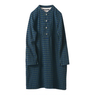 冬季新品 桑妮库拉/Sunny clouds 女式纯棉磨毛格子裙日系连衣裙