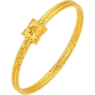 周六福5G足金戒指黄金计价小蛮腰爆闪碎碎冰闪片指环女戒新年礼物