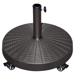 户外遮阳伞底座树脂底座太阳伞摆摊伞底座加厚实心伞座带轮子50斤