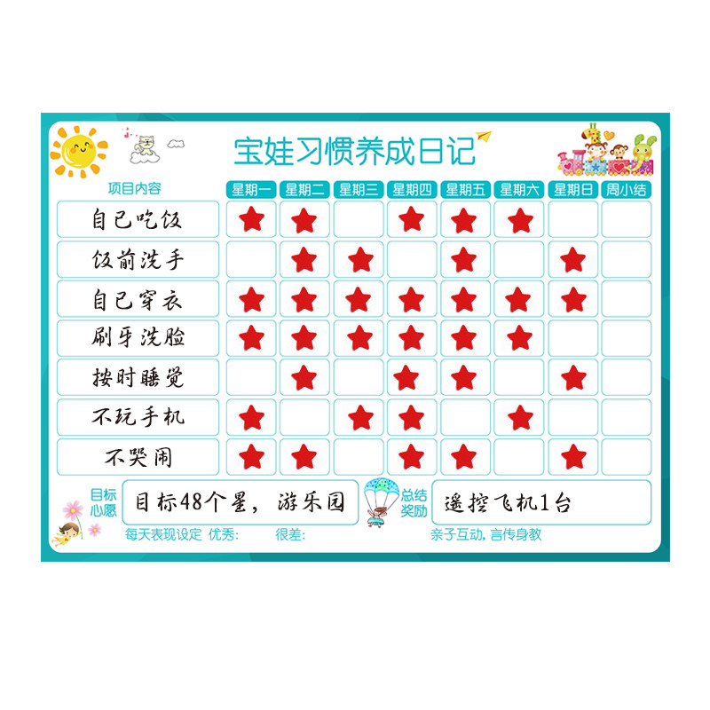 创意冰箱贴磁贴儿童自律表