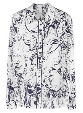 米思阳复古优雅长袖水印水墨画