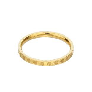 不掉色钛钢爱心满圈戒指女小众设计指环轻奢时尚个性素圈食指戒子