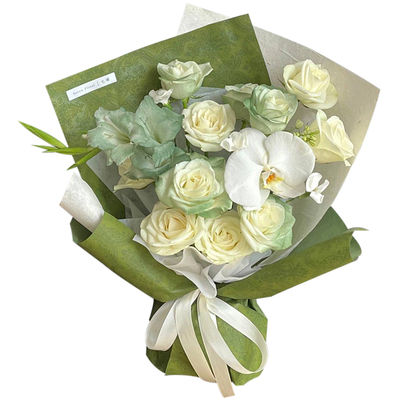 新春薄荷曼浅绿色系列包装纸