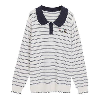 2026超火减龄polo娃娃领毛衣大码春装胖mm韩系慵懒风针织衫上衣女