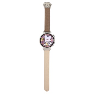 xit适用gt6华为智能手表gt4表带新款gt5女士真皮watch4pro折叠小狗磁吸扣watch3pro双拼色41mm荣耀皮质荔枝纹