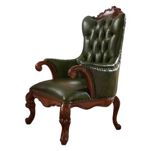 美式实木真皮沙发椅客厅单人椅欧式复古休闲椅洽谈椅咖啡厅老虎椅