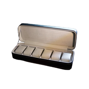 便携防尘6位手表收纳盒 拉链手表盒腕表首饰盒简约皮质手链展示盒