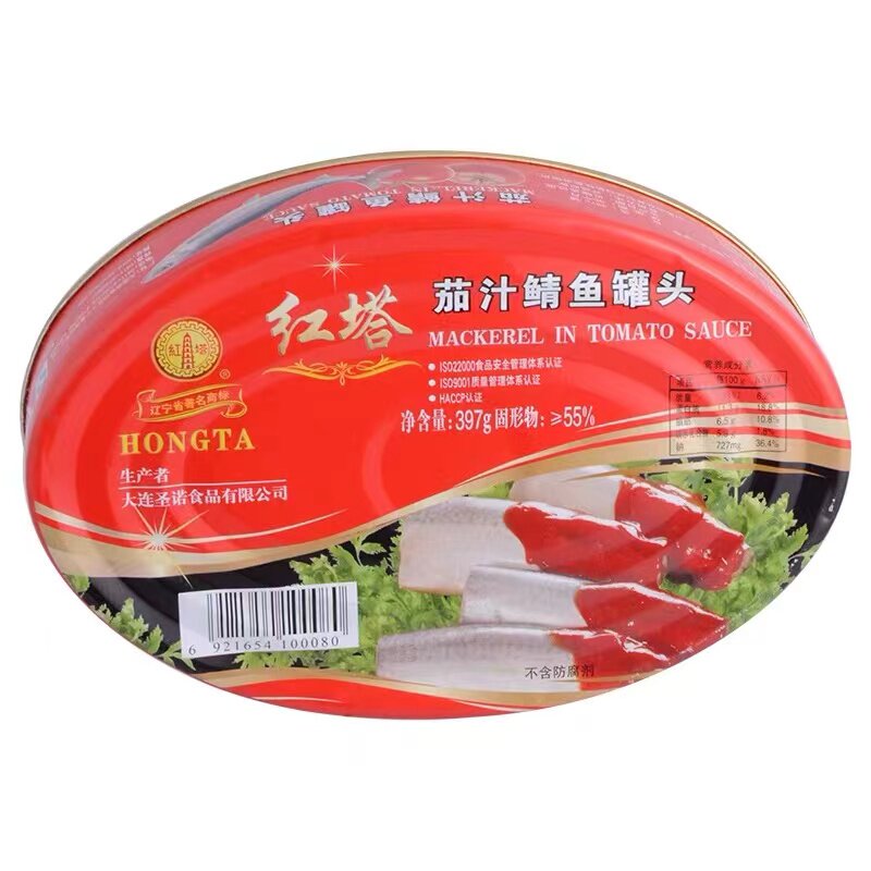 红塔397g茄汁鲭鱼罐头开罐即食