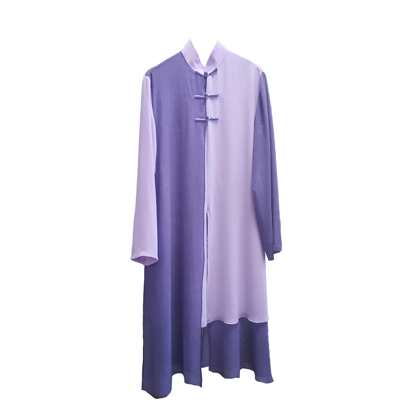 馬蕾太極夏季新款中國(guó)風(fēng)太極服表演服練功比賽服飄逸加長(zhǎng)版太極禪