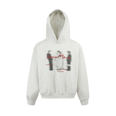 Dream made 美式复古连帽卫衣男秋冬季加绒加厚重磅休闲情侣外套