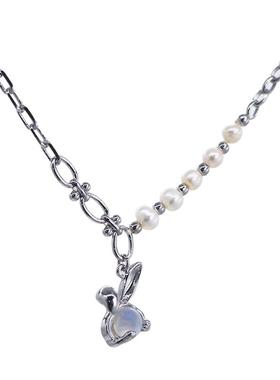 萌宠小兔高级不对称天然珍珠项链