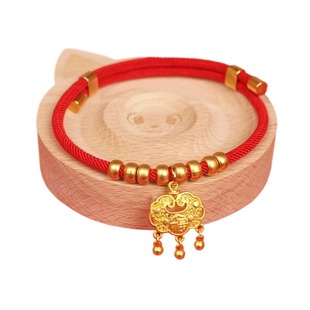 猫咪项圈狗狗猫项圈铃铛项圈无声长命锁红绳装饰宠物配饰兔子项圈