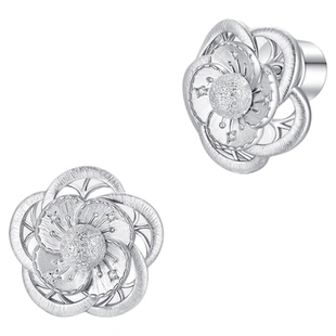 CINNLER「白山茶的香颂曲」轻奢蕾丝镂空设计感耳饰小众气质耳钉