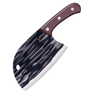 菜刀家用龙泉手工锻打斩切两用刀圆头锋利杀鱼刀厨房砍骨头刀具