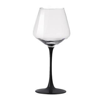 黑红领结勃艮第红酒杯大肚家用轻奢无铅水晶玻璃葡萄酒红杆高脚杯