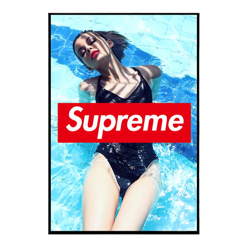 时尚潮流supreme装饰画ins性感美女海报潮牌鞋店服装店工作室挂画