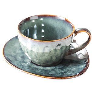 VIANNA丨雪絮·Pled复古日式咖啡杯碟窑变陶瓷杯精致下午茶杯套装