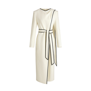 【袁泉同款】珂奈禾商场同款秋冬新款围裹式飘带连衣裙XF06115V1