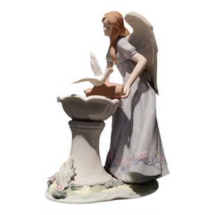 西班牙艺术雅致陶瓷欧式家居装饰摆件倒水的天使雕塑创意礼物