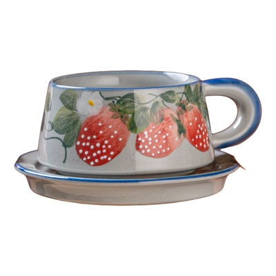 拉花专用手绘咖啡杯套装精致复古高级陶瓷杯子220ml咖啡杯套组