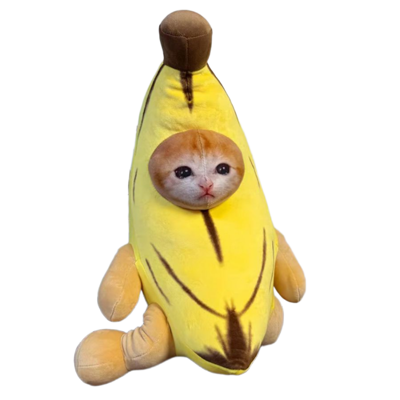 比比拉布香蕉猫毛绒抱枕公仔