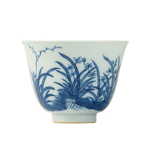 三勤堂景德镇陶瓷手工茶具套装青花十二花神主人杯功夫茶杯品茗杯