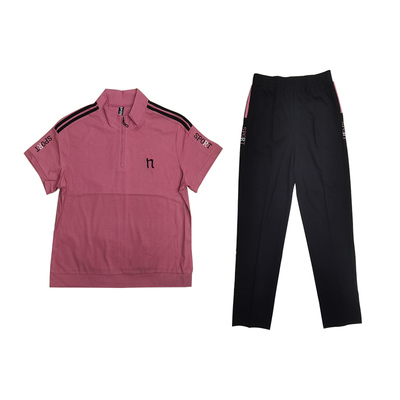 夏季父母短袖长裤情侣运动服套装